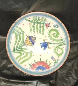 Liz Vigoda Ceramic Bowl Hand Painted Art Pottery  9 inch #3006 - Picture 1 of 9