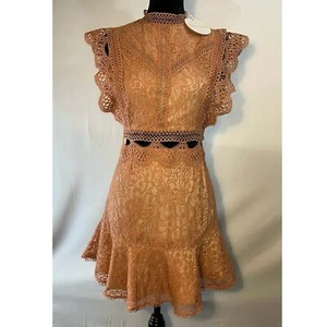 Women’s Selfie Leslie Elisha Crochet Detail Lace Overlay Dress, NWT - Picture 1 of 14