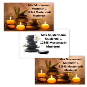 40 Adressetiketten Adressaufkleber, oder 10 Visitenkarten - Motiv "Wellness" - Bild 1 von 2