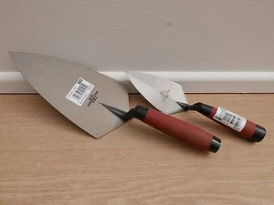 MARSHALLTOWN 19D 10"  BRICK TROWEL + 45D 6" POINTING TROWEL DURASOFT   - Picture 1 of 1