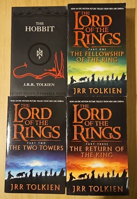 Lord of the Rings Trilogy & The Hobbit (4 Books) J.R.R. Tolkien [L7] - Image 1 of 4