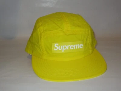 Gorra de campamento SUPREME New York parche con logotipo elevado sombrero amarillo pequeño/mediano NUEVO S/S 2018 Foto 1 de 3