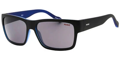 Gafas de sol Hugo By Hugo Boss Mt negras sobre azules rectangulares de gran tamaño HG0176S 00VK IR Foto 1 de 3