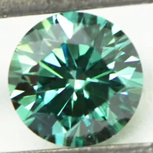 Forma rotonda diamante sfuso colore verde fantasioso vero 0,58 carati VS1 naturale migliorato - Foto 1 di 9