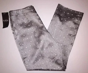 NEW MSK Silver Black Geometric Trouser Pant Medium M NWT Side Zip (B19) - Picture 1 of 7