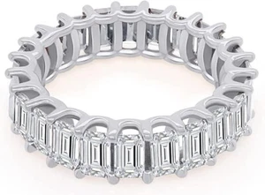 1-4 CT GIA Authenticated Emerald Lab Grown Diamond Eternity Band Ring 14K Gold - Picture 1 of 14