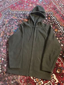 Vintage 1950s WOOLRICH wool fleck Hoodie Sz s green HOODED full zip jacket 1960s - Picture 1 of 7