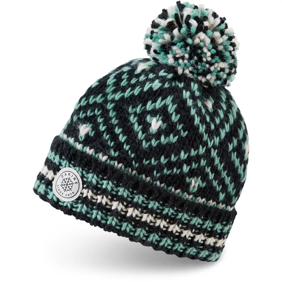 Gorro Dakine Astrid Pom, tejido acrílico forrado en vellón, talla única para mujer, negro nuevo Foto 1 de 1