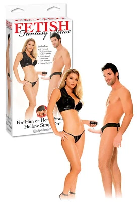 Vibratore cavo vaginale anale indossabile cintura con fallo dildo sex realistico - Immagine 1 di 4