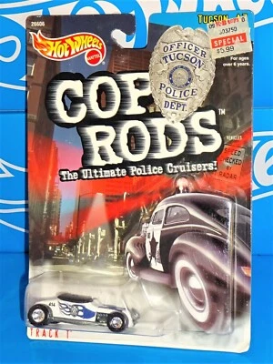 Hot Wheels 2000 KB Toys Cop Rods Track T Tuscon, AZ blanco con jinetes reales Foto 1 de 3