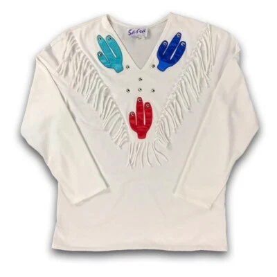 Top con flecos de cactus Saisa SW vintage años 80 Foto 1 de 4