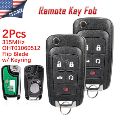 2 para 2014 2015 2016 2017 2018 2019 2020 Chevrolet Impala 5B Mando a distancia abatible Llavero Foto 1 de 4