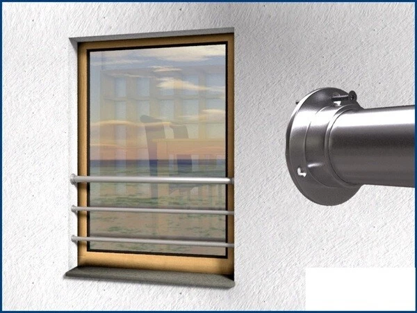 Französischer Balkong Fenstersicherung Edelstahl Stabgeländer Fenstergitter V2A - Bild 1 von 1