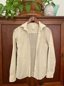Vintage J.Crew Shirt Women's S / 0 Light Tan Long Sleeve 100% Cotton Button-Down - Bild 1 von 7