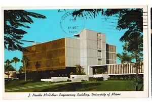 J NEVILLE MCARTHUR ENGINEERING University of  Miami Florida FL Postcard 1965 - Picture 1 of 2