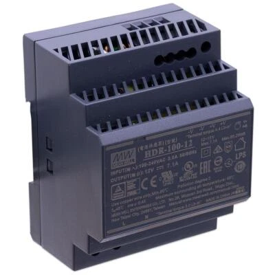 Mean Well HDR-100-12 LED Hutschienen Netzteil 85.2W 12V 7.1A DIN Rail CV - Bild 1 von 4