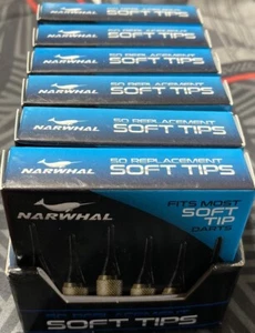 🎯 Narwhal Replacement soft Tips for Darts - 300 Count - New in Package 6 X 50 - Picture 1 of 4