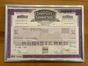 Union Pacific Equipment Trust No. 4 of 1978 (5000 $) mit Rahmen - Bild 1 von 1