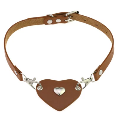 Collar Gargantilla Estilo Punk Doble Amor Bloqueo Hebilla Cuello Cadena Correa Collar Foto 1 de 4