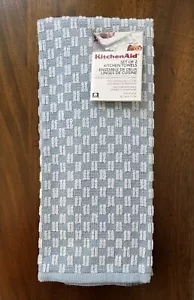 KitchenAid Hand Dish Towel Kitchen Cloth Light Sky Blue Checked 100% Cotton - Picture 1 of 3