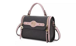 Cool/Casual~MKF Collection Sabrina Shoulder Bag by Mia K. ~ NEW~GRAY W/PINK TRIM - Picture 1 of 3