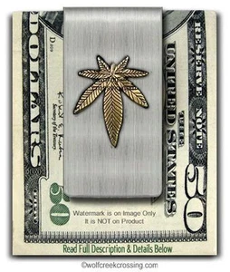 Marijuana Stainless-Steel Money Clip Weed Pot Dope Leaf Hash Hemp Grass Bud HOT - Picture 1 of 18