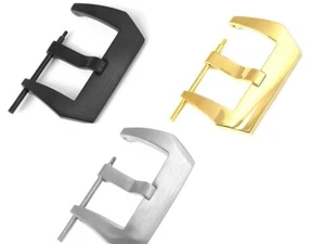 Breitdornschließe Edelstahl Stahl Gold Black gebürstet Panerai-style Schraubsteg - Picture 1 of 10
