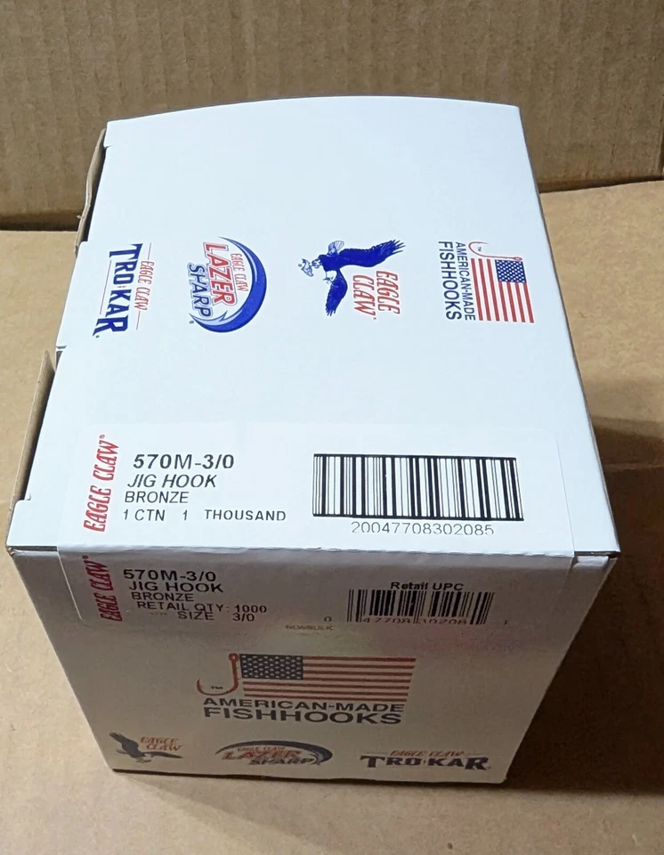 Ganchos de plantilla de bronce 1000 - 3/0 Eagle Claw 570 para moldes Foto 1 de 1