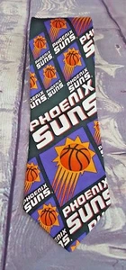 RM Style Mens Necktie 100% Silk NBA Phoenix Suns Basketball Purple Black ~EUC - Picture 1 of 4