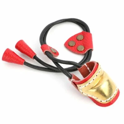 Archery Finger Guard Copper Thumb Ring Cow Leather Traditional Bow Hunting - Image 1 of 4