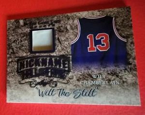 WILT CHAMBERLAIN GAME USED JERSEY CARD #d7/7 LEAF ITG NICKNAME THE STILT LAKERS - Picture 1 of 3