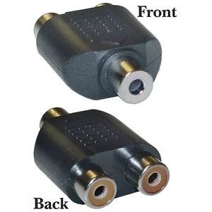 RCA to Stereo adapter, 2 x RCA Female / 1 x 3.5mm Stereo Female    30S1-01400 - Picture 1 of 1