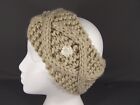 Beige ear warmer Kids Girls muff knit head wrap hat headband crochet ear band