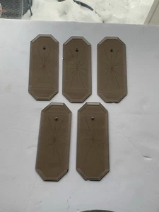 *Flaws* 5 Chandelier Beveled Glass Octagon Replacement Panels Starburst Smokey - Picture 1 of 4
