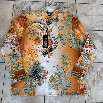 NWT PRESTIGE Men’s Long Sleeve Multi Color Designer Print Shirt Sz. 3XL - Image 1 of 4