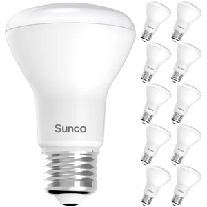 Sunco 10 Pack BR20 LED Bulb Dimmable, Small Recessed Lighting Bulbs, R20 Mini... - Picture 1 of 7
