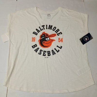 Majestic Baltimore Orioles Sleeveless T-shirt Women’s Size 2XL XXL Beige MLB - Image 1 of 4
