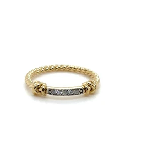 David Yurman Petite Helena Wickelring in 18 Karat Gelbgold mit Diamanten, 4 mm - Bild 1 von 7