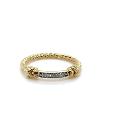Anillo David Yurman Petite Helena banda envolvente en oro amarillo de 18 quilates con diamantes, 4 mm Foto 1 de 4