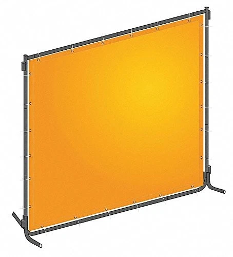 Welding Screen, 8 ft. W, 6 ft, YLW Org - Image 1 of 1