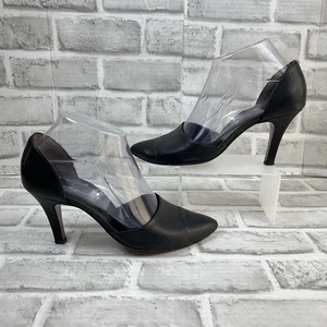 Paul Green Women's 6 US - 4 UK Black Leather D'Orsay Pointed Toe Pump Heels - Picture 1 of 13