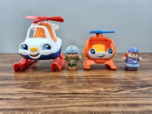 Fisher Price Little People Talking Airplane naranja helicóptero pilotos para ea. Lote - Imagen 1 de 9