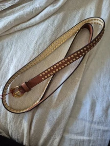 Oroton Solo Stud Belt Whiskey M/L Nwt - Picture 1 of 4