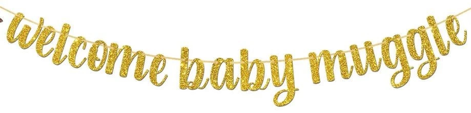 Eslogan temático Harry Potter Bienvenido bebé muggle banner Foto 1 de 2