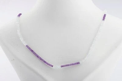 Amethyst Aquamarine Chain Clasp 925 Sterling Silver Length 70cm New - Image 1 of 4