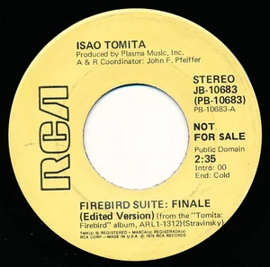 ISAO TOMITA - FIREBIRD SUITE: INFERNAL DANCING & FINALE JB-10683 - 45 Record VG+ - Imagen 1 de 2