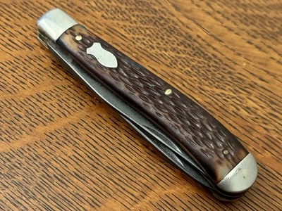 Cuchillo trampero Schrade Walden NY EE. UU. Modelo 293 2 hojas asas Delrin Foto 1 de 4