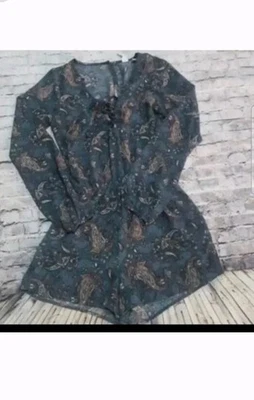 Macacão Mimi chica Feminino Tamanho Xs Azul Paisley Por Mimi Chica - Imagem 1 de 4