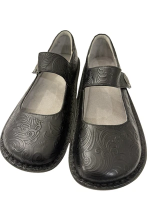 Zapatos Alegria Paloma Mary Jane Talla 40 Cuero Negro Repujado Comodidad  Foto 1 de 4