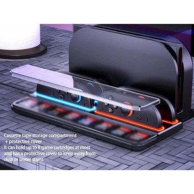 Base de charge pour Nintendo Switch 2 avec emplacements pour cartes de jeu et lu - Photo 1/4